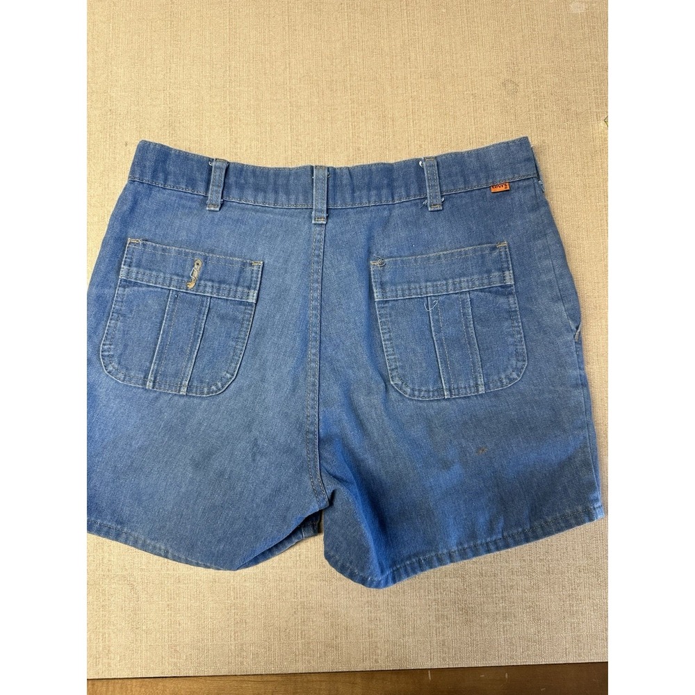 Vintage 1980s Levi's Skosh For Men Blue Jean Orange Tag 530 Shorts Size 34